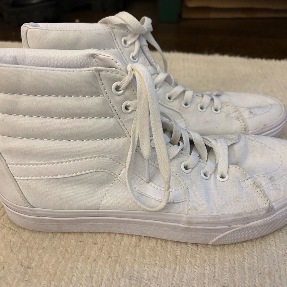 White High Top Vans Size 10